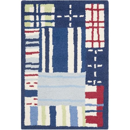 SAFAVIEH 2 x 3 ft. Accent Novelty Kids Blue and Multicolor Hand Tufted Rug SFK318A-2